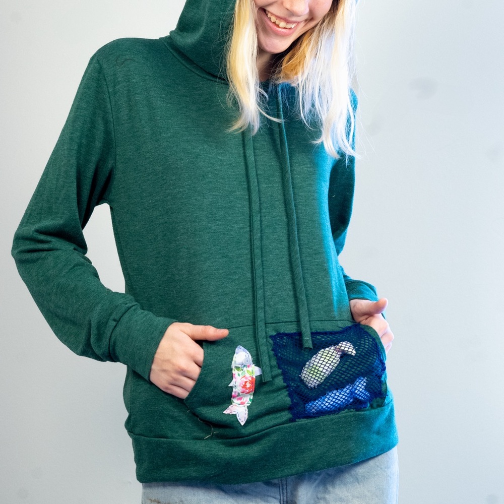 Fish patchwork hoodie! - Picture 3 of 4